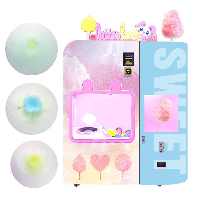 Verscheiden vormen en kleuren Cotton Candy Maker Vending Machine voor unieke marshmallows