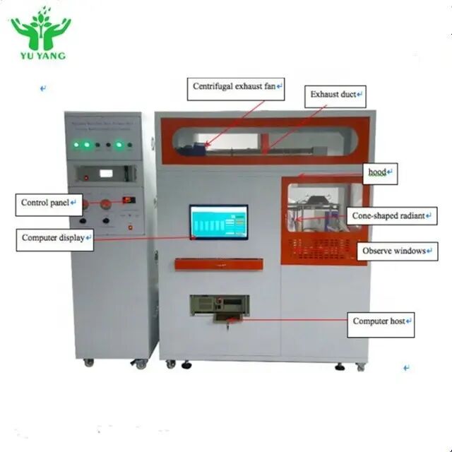ISO 5660-gecertificeerde kegelcalorimeter voor het meten van de warmteafgifte en modulaire brandwerendheidstoetsapparatuur
