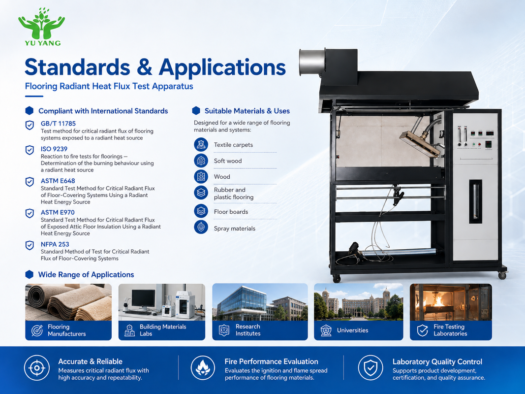 ISO 9239‐1 Brandbaarheidstestmachine voor stralingspanelen met meting van de warmteflux (0-15) Kw/m2 en uitlaatcapaciteit (39-85) m3/min