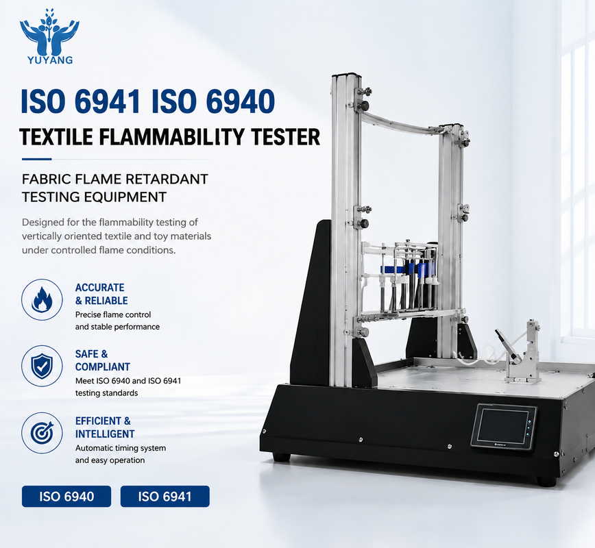 Brandbaarheidscontroleapparatuur voor textiel- en speelgoedmaterialen ISO 6941 ISO 6940 Tester van de vlamvertrager van stoffen
