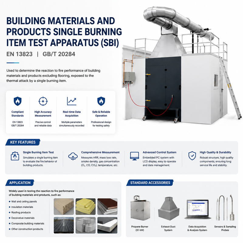 Professionele SBI brandproefapparatuur Gebouwproducten Brandproefapparatuur GB/T 20284 EN 13823