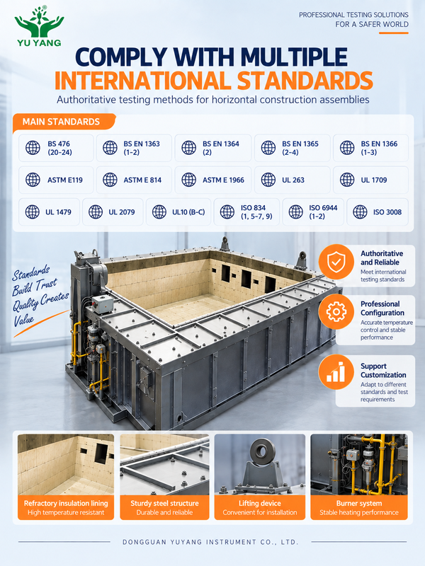 Professional Fire Resistance Test Furnace, Meet BS 476, EN 1363, ISO 834, ASTM E119 & UL Standards