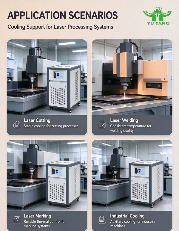 High Efficiency Air-cooled Laser Chiller, Portable Water Cooling Machine for Laser Processing Industry