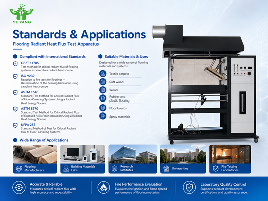 ISO 9239-1 ASTM E 846 Vloerbedekking Stralingswarmtestroom Testapparaat Tester Machine